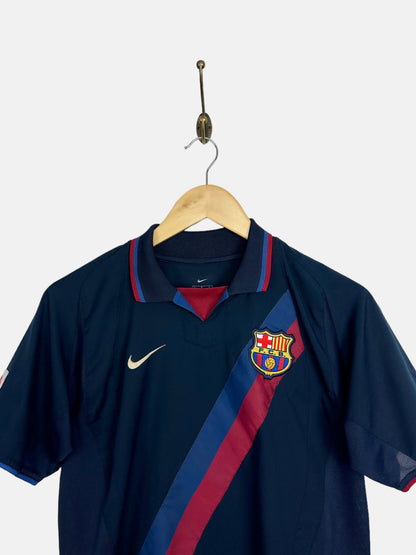 2002 Nike Barcelona Away Kit Embroidered Vintage Football Jersey Size 6