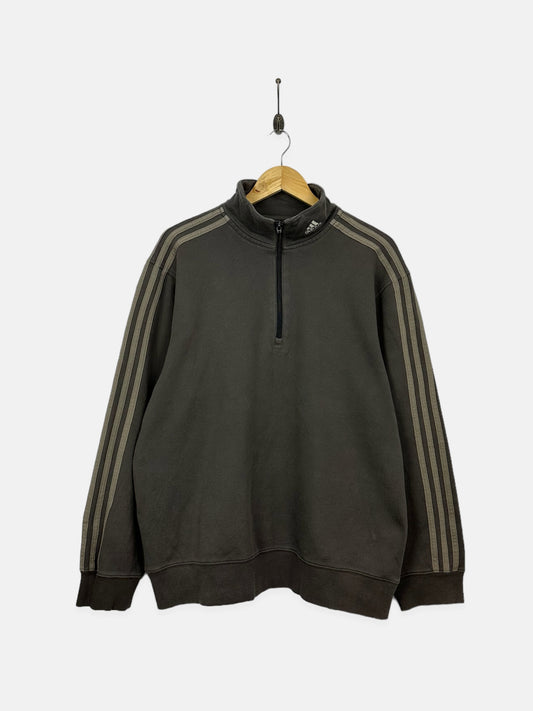 90's Adidas Embroidered Vintage Quarterzip Sweatshirt Size L