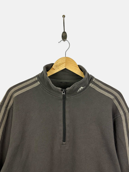 90's Adidas Embroidered Vintage Quarterzip Sweatshirt Size L