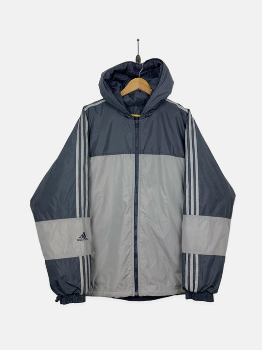 90's Reversible Adidas Embroidered Vintage Jacket with Hood Size XL