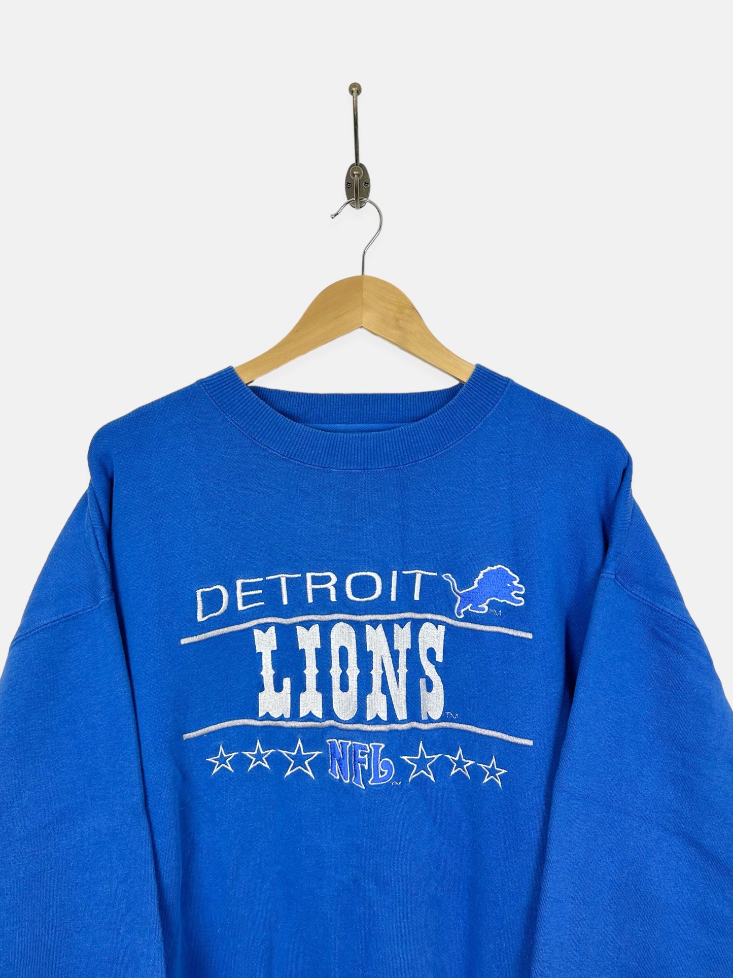 90's Detroit Lions NFL Embroidered Vintage Sweatshirt Size 2XL