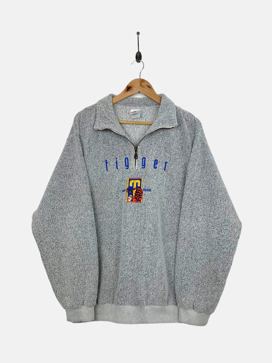 90's Disney Tigger Embroidered Vintage Quarterzip Sweatshirt Size M-L