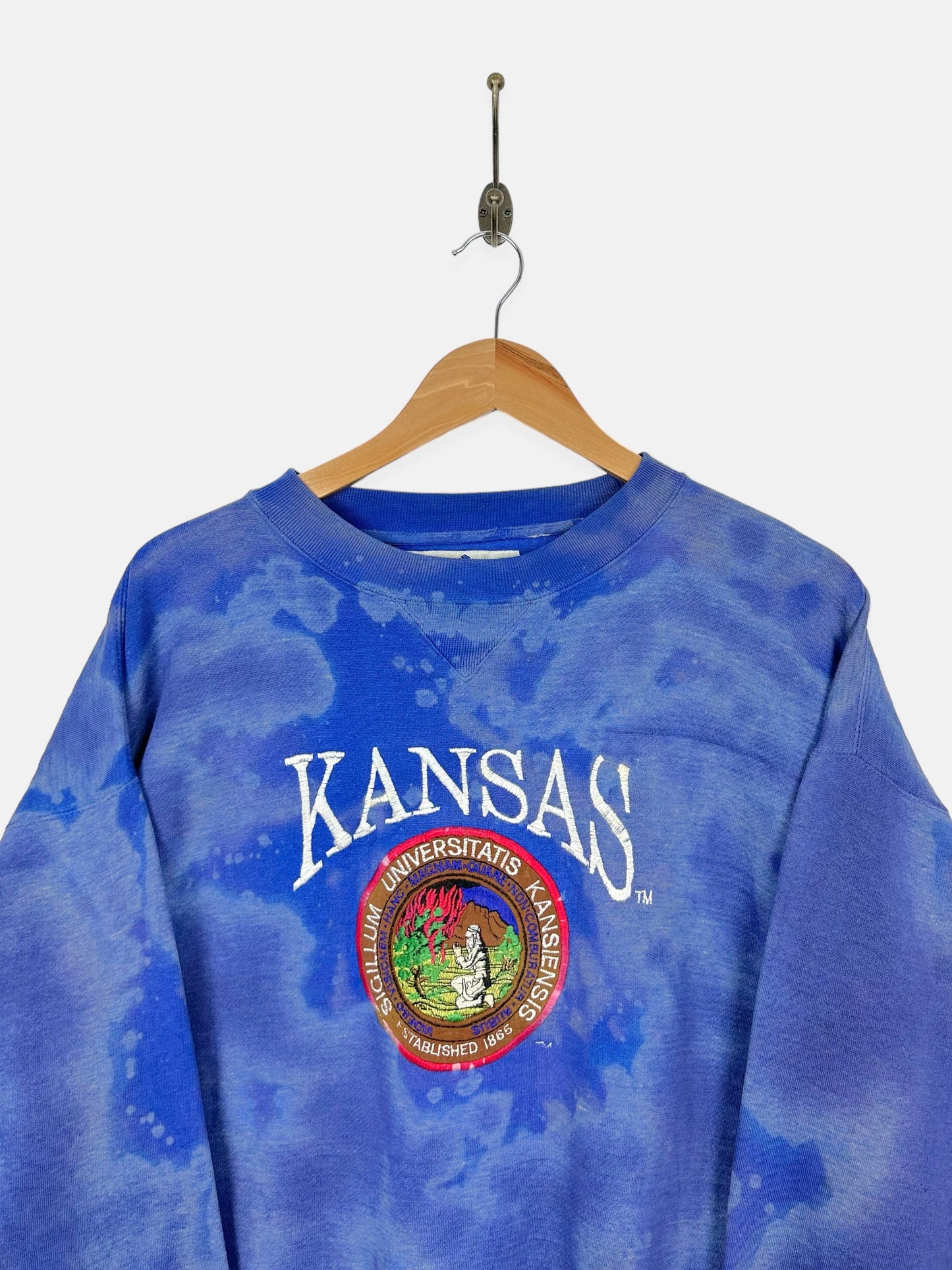 90's Kansas University Embroidered Vintage Sweatshirt Size XL