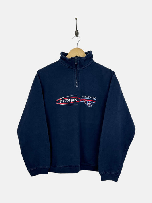 90's Tennessee Titans NFL Embroidered Vintage Quarterzip Sweatshirt Size 6-8
