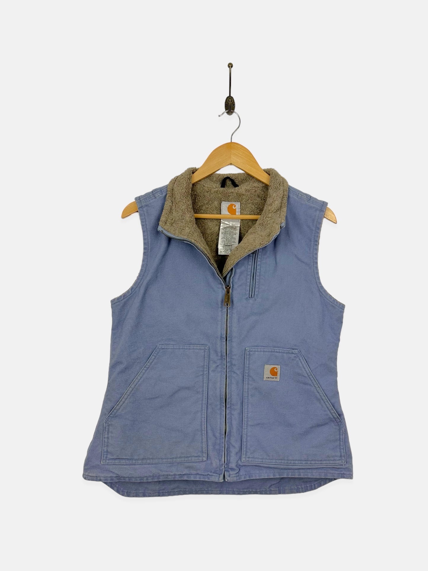 90's Carhartt Heavy Duty Vintage Sherpa Lined Vest Size 8-10