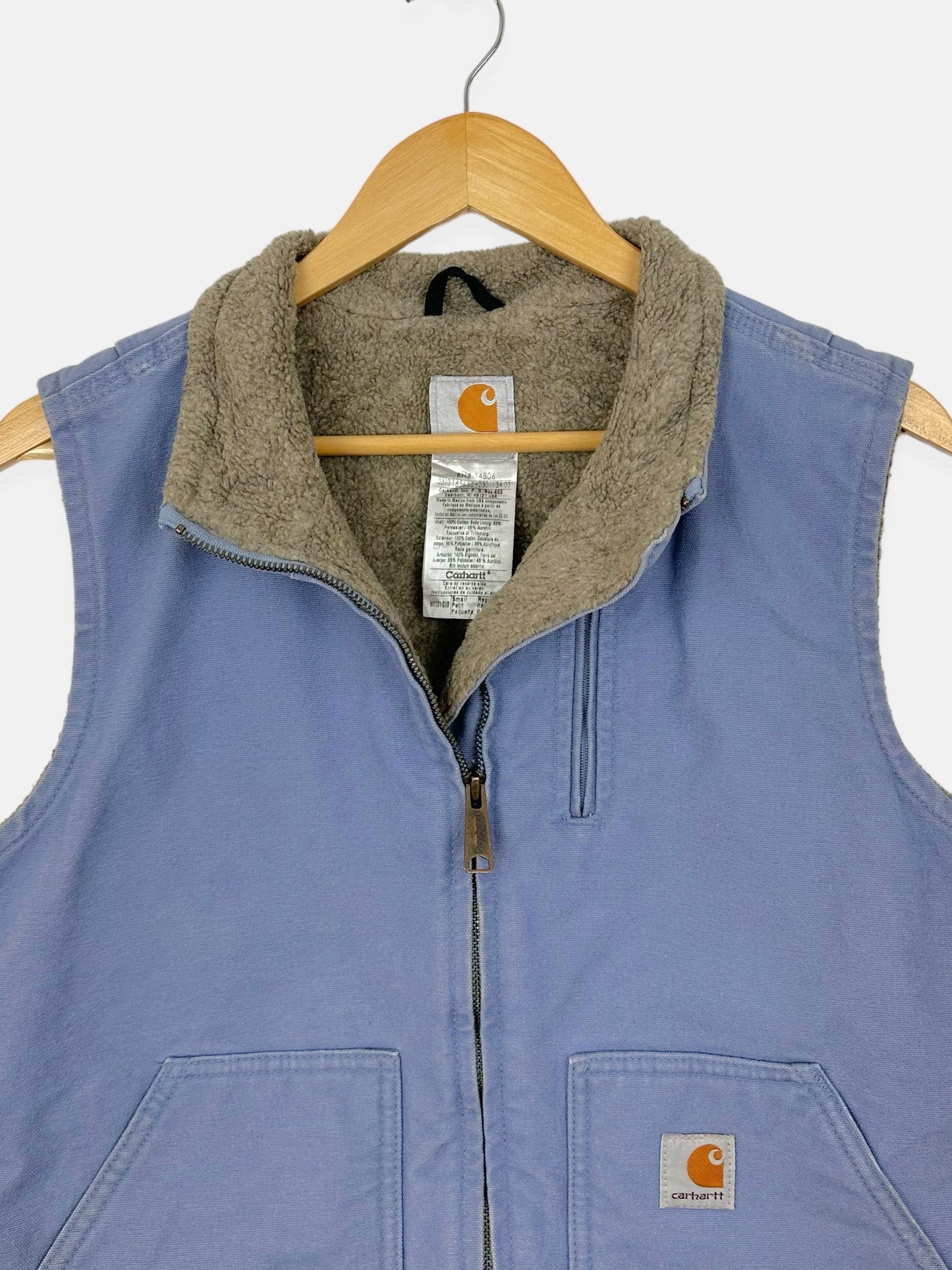 90's Carhartt Heavy Duty Vintage Sherpa Lined Vest Size 8-10