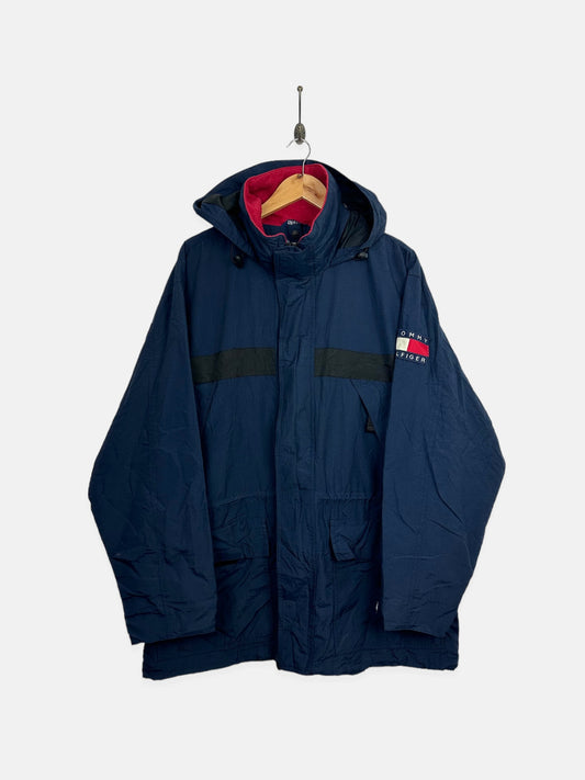 90's Tommy Hilfiger Embroidered Vintage Jacket with Hood Size 2XL