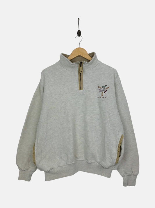 90's Alaska Embroidered Vintage Quarterzip Sweatshirt Size 10