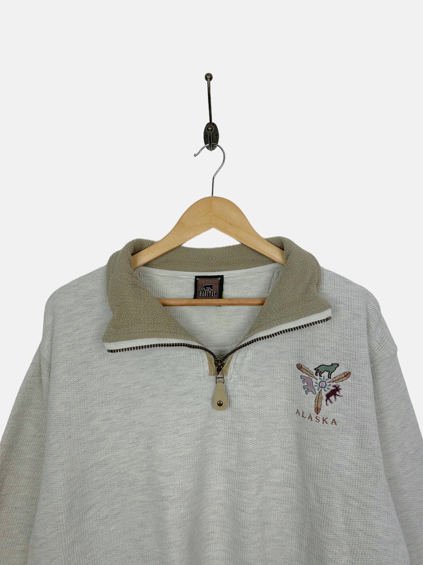 90's Alaska Embroidered Vintage Quarterzip Sweatshirt Size 10