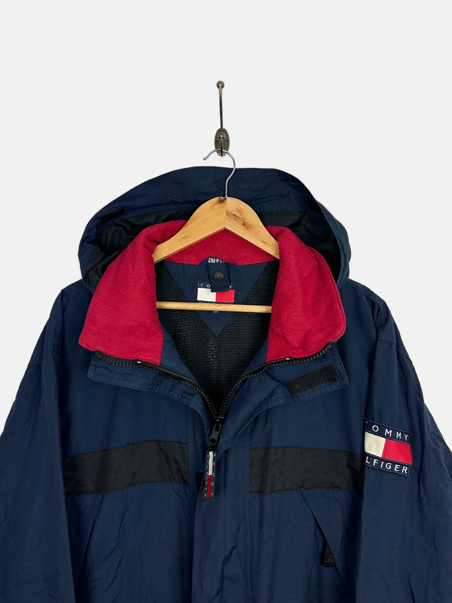 90's Tommy Hilfiger Embroidered Vintage Jacket with Hood Size 2XL