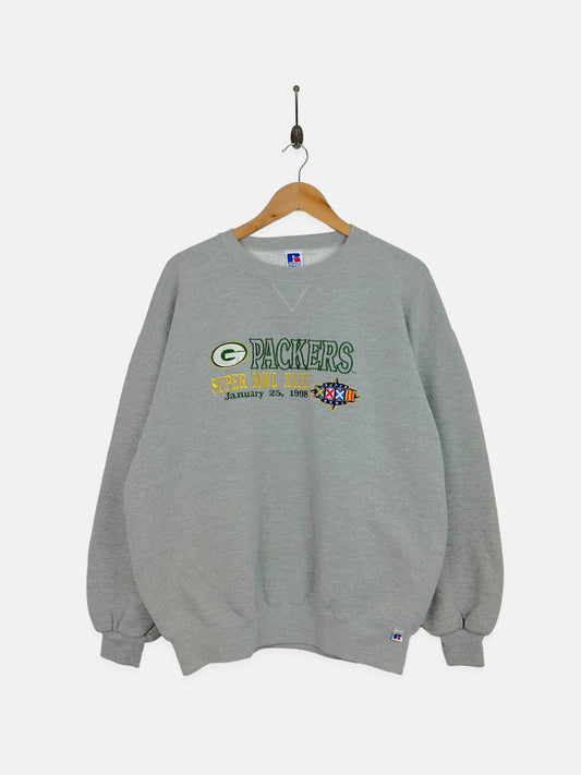 90's Green Bay Packers NFL Superbowl Embroidered Vintage Sweatshirt Size M-L