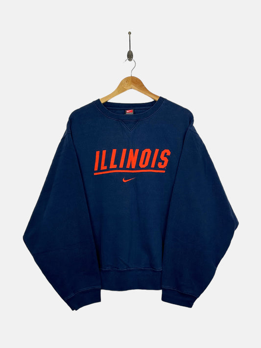 90's Nike Illinois Embroidered Vintage Sweatshirt Size M-L