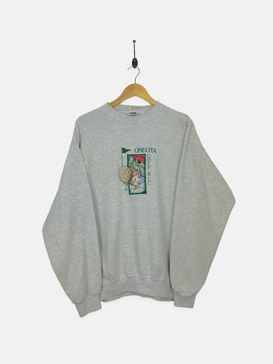 90's Oneota Golf Club USA Made Embroidered Vintage Sweatshirt Size L