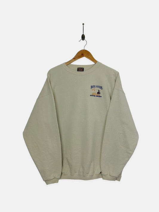 90's Hotel Sisters Oregon USA Made Embroidered Vintage Sweatshirt Size M