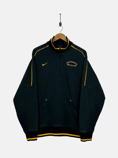 90's Nike Bentworth Bearcats Embroidered Vintage Quarterzip Sweatshirt Size L
