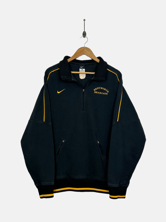 90's Nike Bentworth Bearcats Embroidered Vintage Quarterzip Sweatshirt Size L