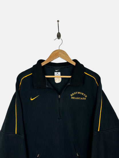 90's Nike Bentworth Bearcats Embroidered Vintage Quarterzip Sweatshirt Size L