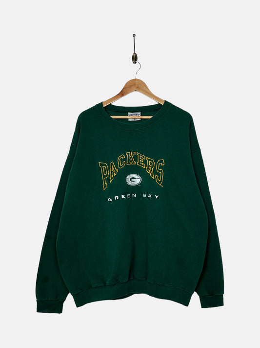 90's Green Bay Packers NFL USA Made Embroidered Vintage Sweatshirt Size XL