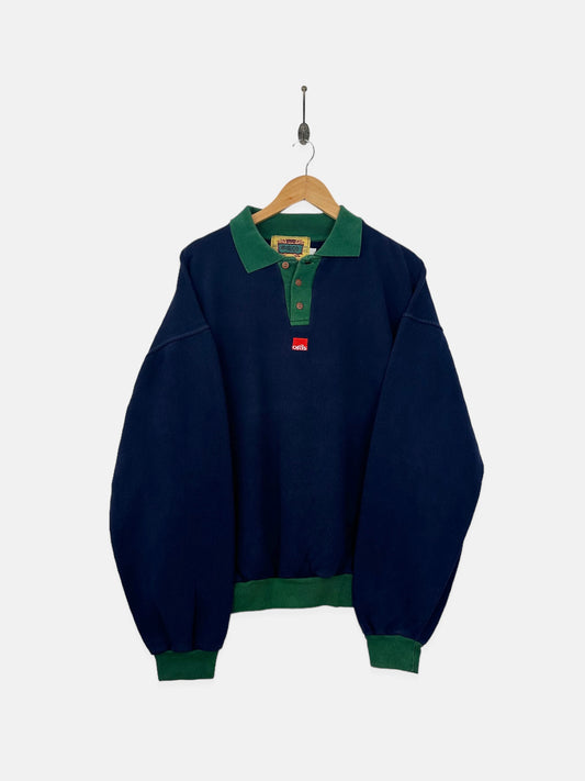 90's Oras Embroidered Vintage Collared Sweatshirt Size M-L