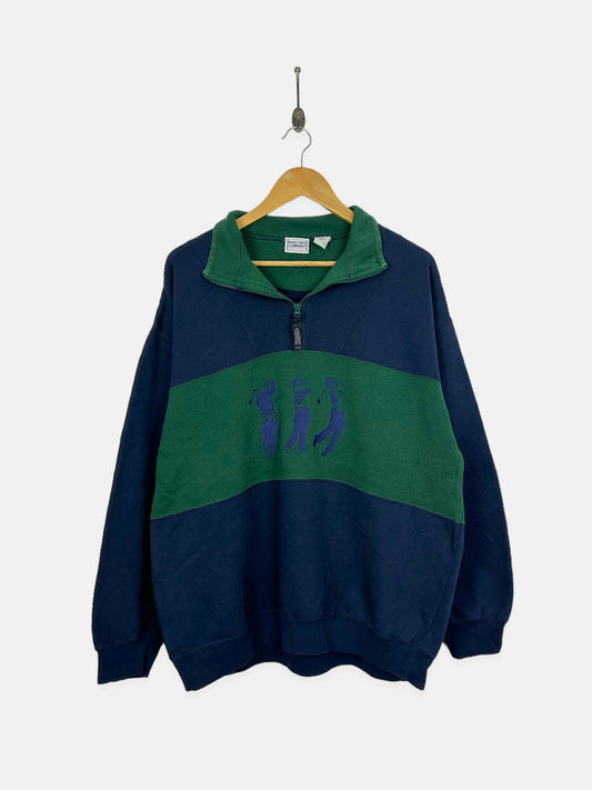 90's Golf Embroidered Vintage Quarterzip Sweatshirt Size L