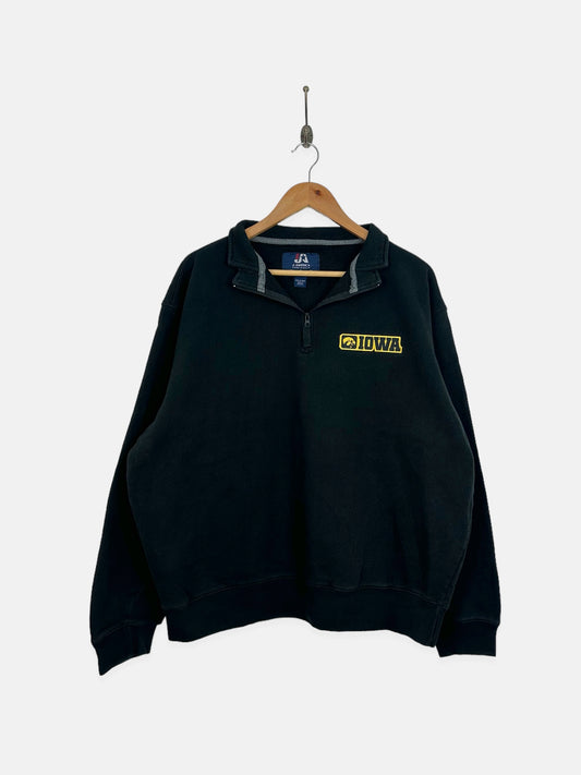 90's Iowa Hawkeyes Embroidered Vintage Quarterzip Sweatshirt Size M
