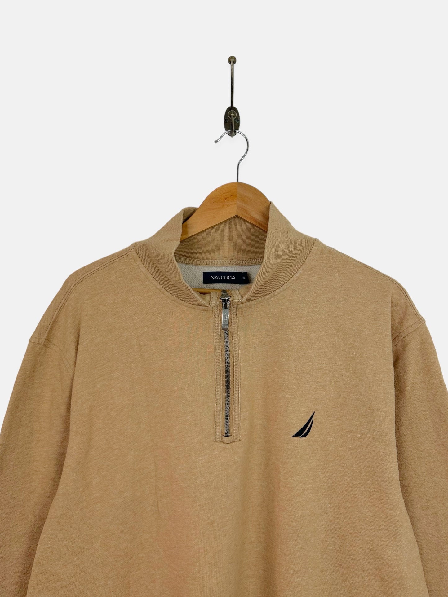 90's Nautica Embroidered Vintage Quarterzip Sweatshirt Size XL-2XL