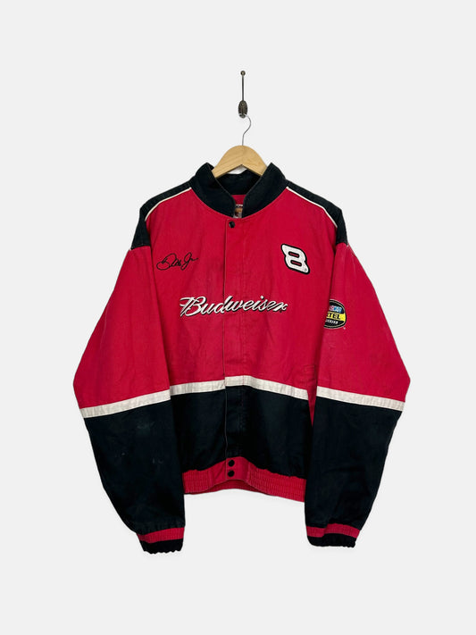 90's Nascar Budweiser #8 Dale Jr. Embroidered Vintage Racing Jacket Size L