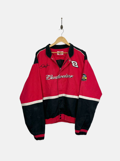 90's Nascar Budweiser #8 Dale Jr. Embroidered Vintage Racing Jacket Size L
