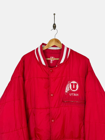 90's Reversible Utah University Embroidered Vintage Puffer Jacket Size XL