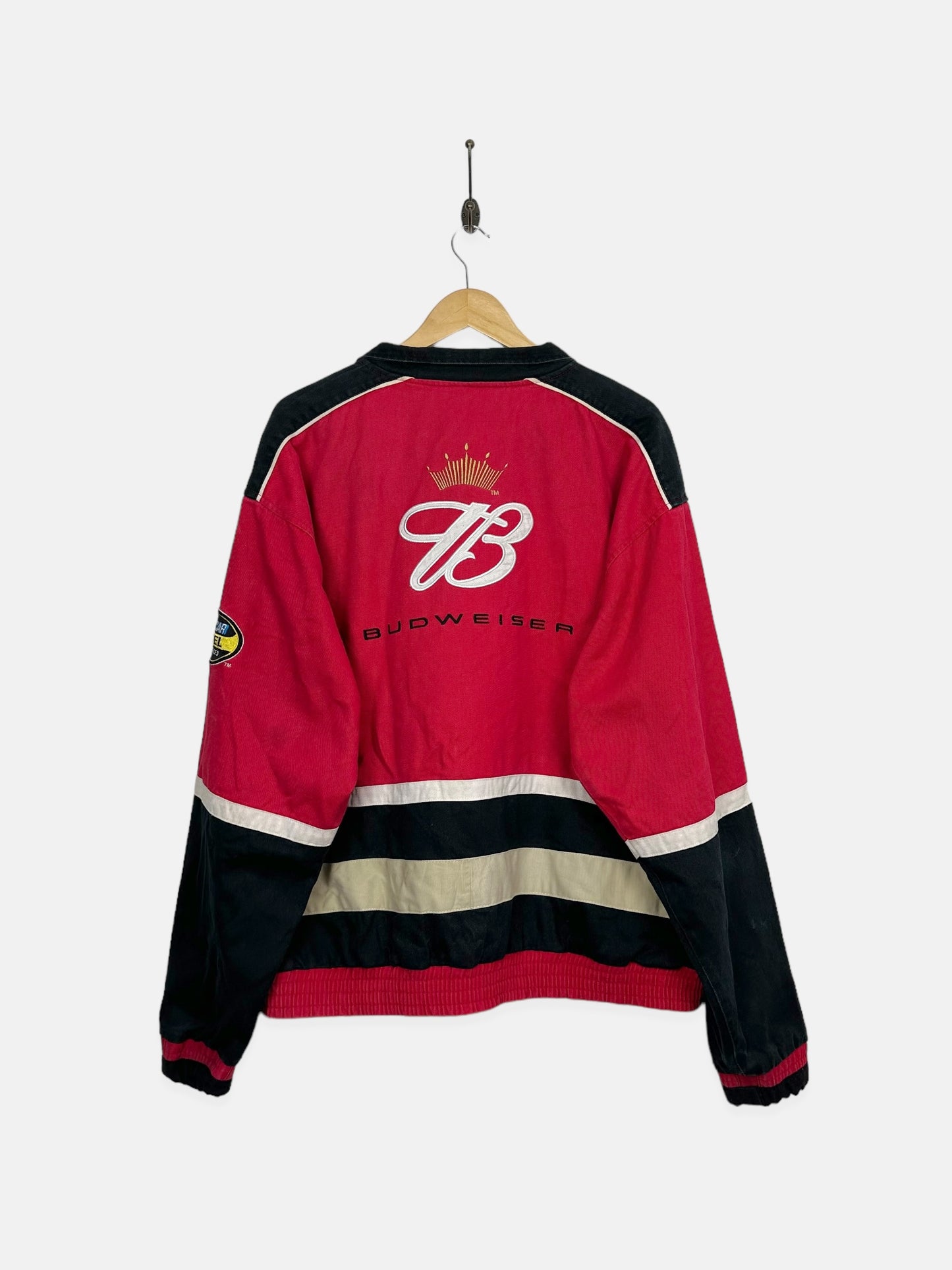 90's Nascar Budweiser #8 Dale Jr. Embroidered Vintage Racing Jacket Size L