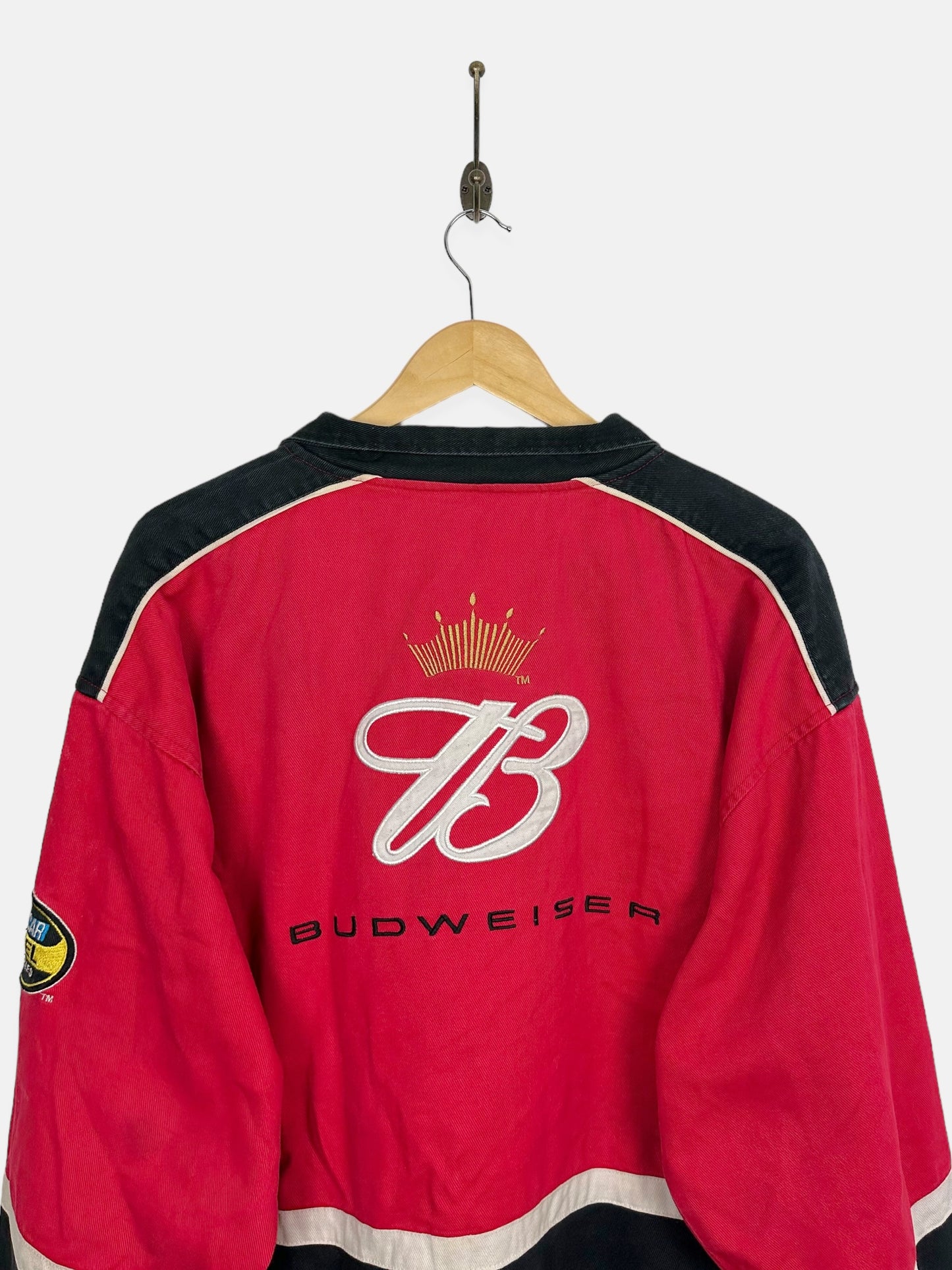 90's Nascar Budweiser #8 Dale Jr. Embroidered Vintage Racing Jacket Size L