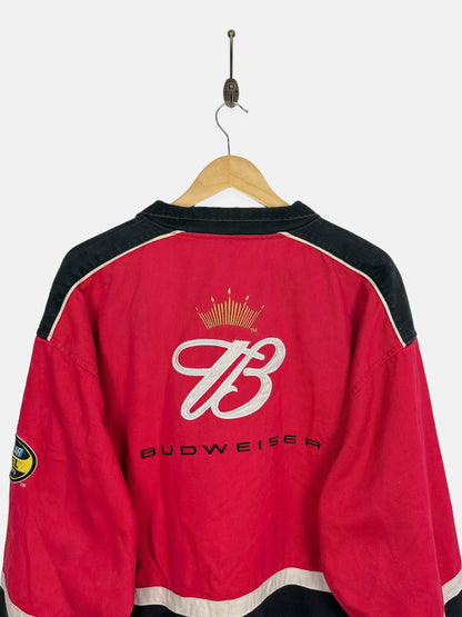 90's Nascar Budweiser #8 Dale Jr. Embroidered Vintage Racing Jacket Size L