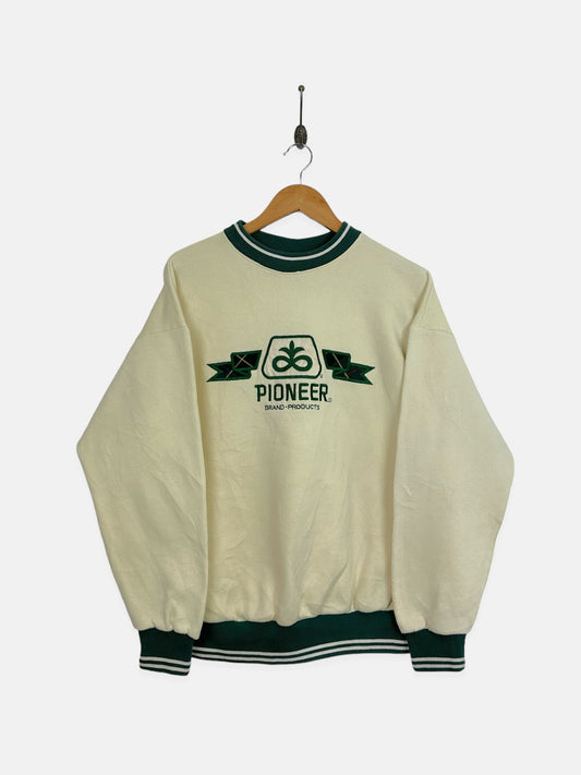 90's Pioneer USA Made Embroidered Vintage Sweatshirt Size 10-12