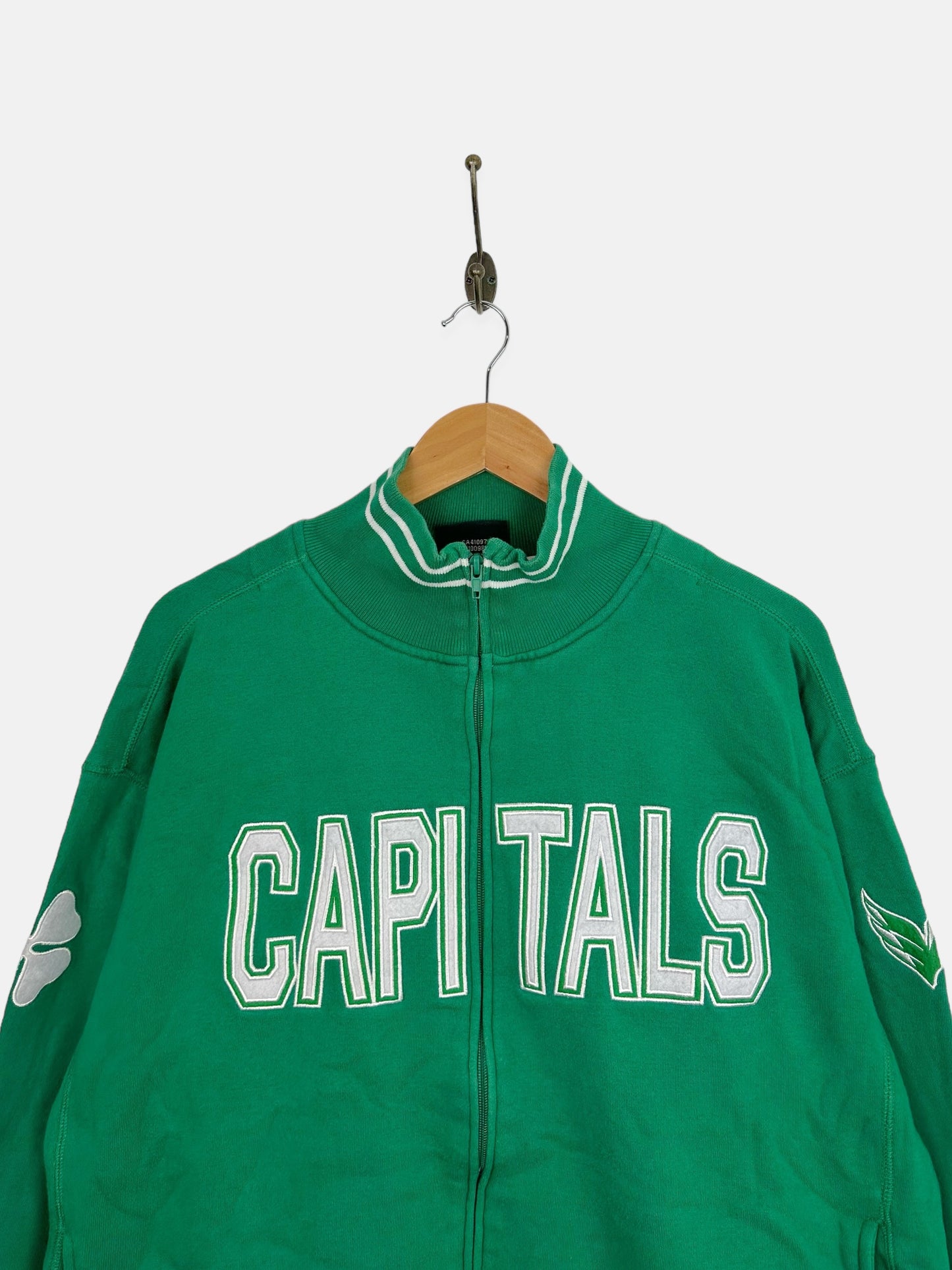 90's Washington Capitals NHL Embroidered Vintage Zip-Up Jacket Size L-XL