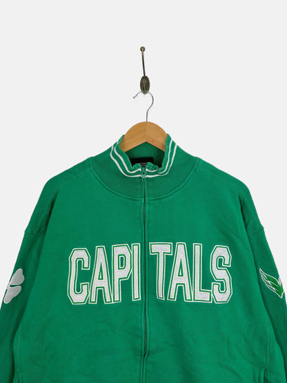 90's Washington Capitals NHL Embroidered Vintage Zip-Up Jacket Size L-XL