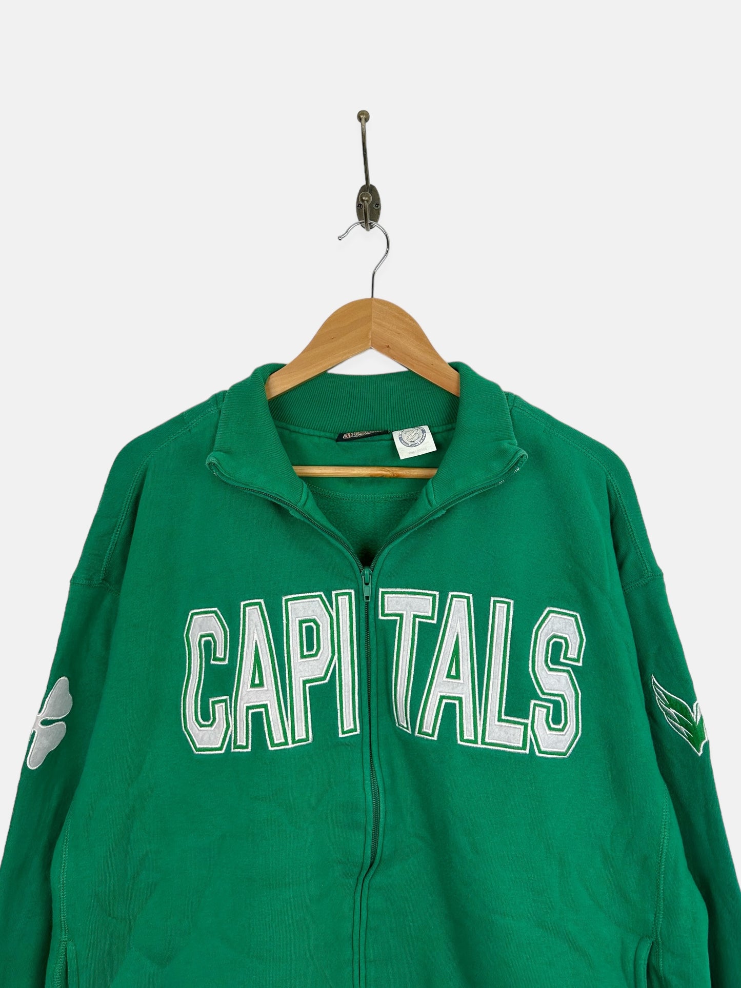 90's Washington Capitals NHL Embroidered Vintage Zip-Up Jacket Size L-XL