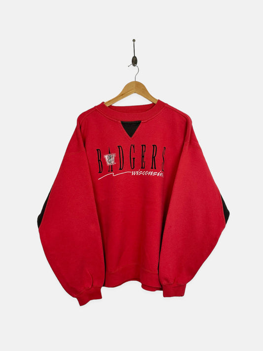 90's Wisconsin Badgers Embroidered Vintage Sweatshirt Size L