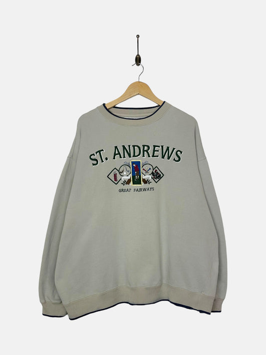 90's Golf St. Andrews Great Fairways Embroidered Vintage Sweatshirt Size XL