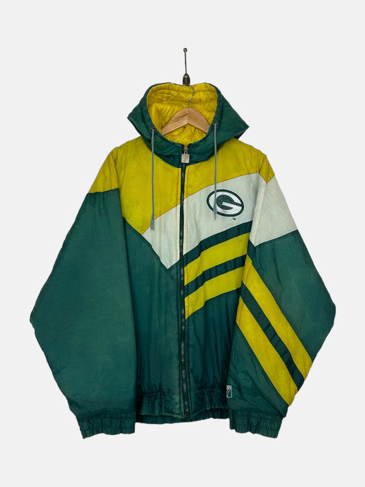 90's Green Bay Packers NFL Embroidered Vintage Puffer Jacket Size XL