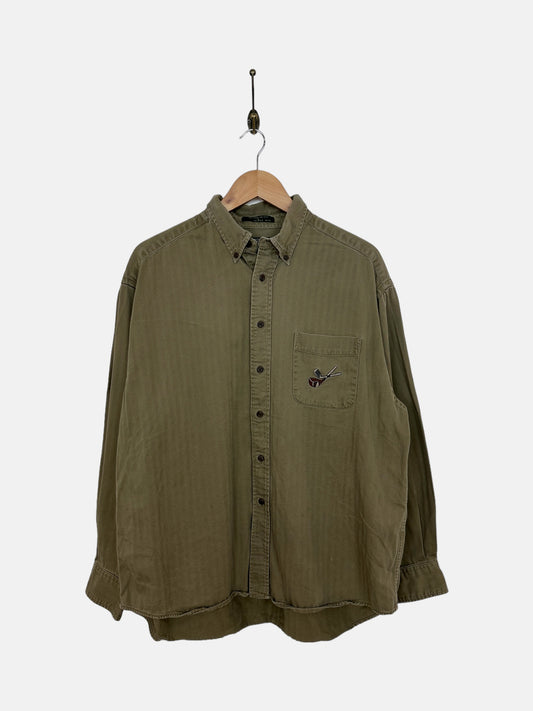 90's Golf Embroidered Vintage Button-Up Long Sleeve Shirt Size XL