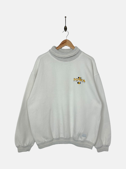 90's Iowa Hawkeyes Vintage Mock-Neck Sweatshirt Size M-L