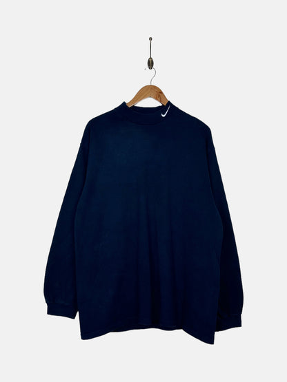 90's Nike Embroidered USA Made Vintage High-Neck Longsleeve Shirt Size L