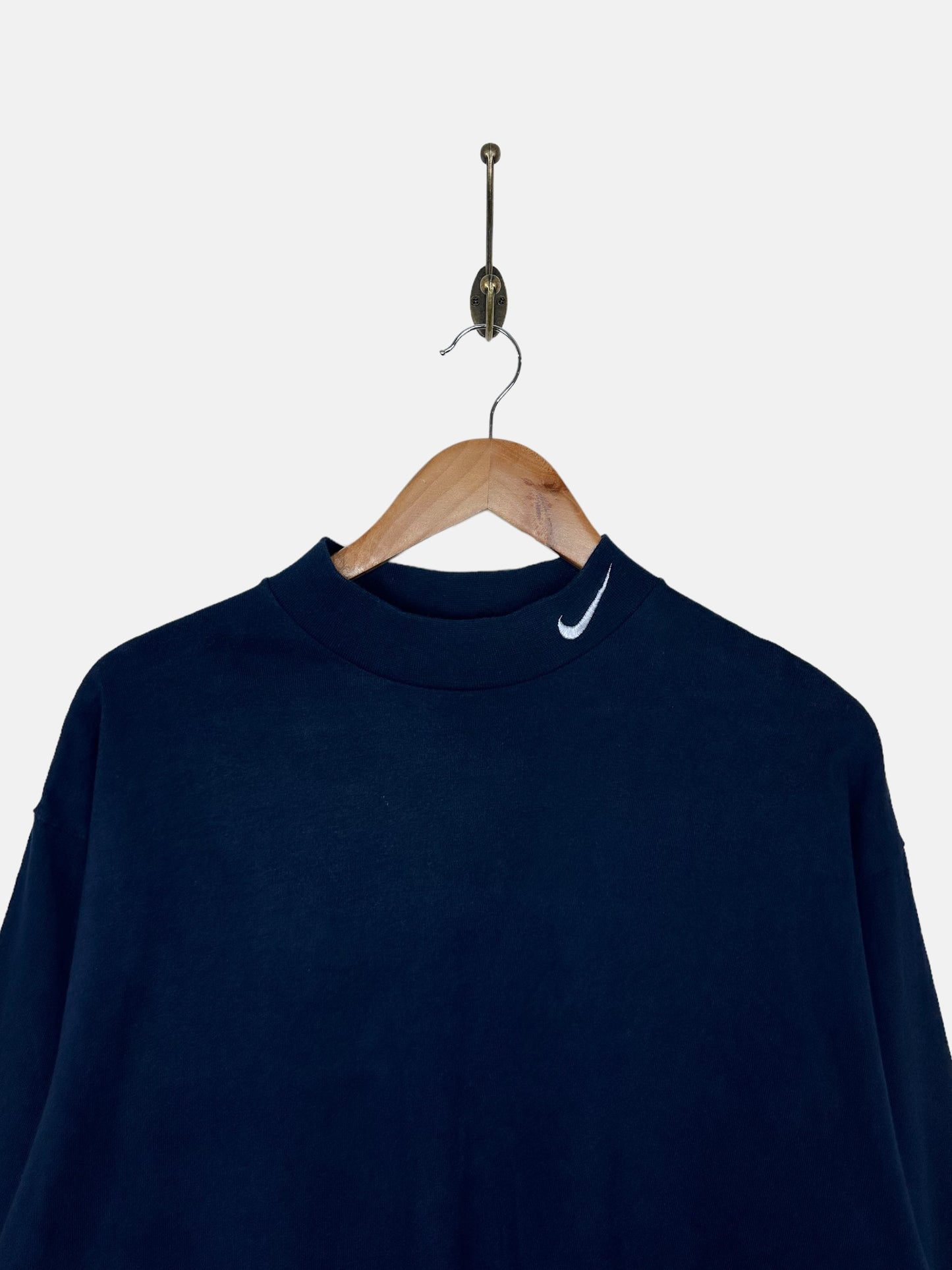 90's Nike Embroidered USA Made Vintage High-Neck Longsleeve Shirt Size L