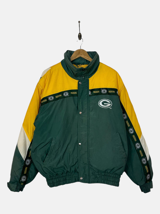 90's Green Bay Packers NFL Embroidered Vintage Puffer Jacket Size M