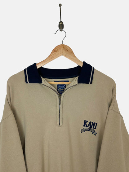 90's Karl Kani Jeans Embroidered Vintage Quarterzip Sweatshirt Size XL
