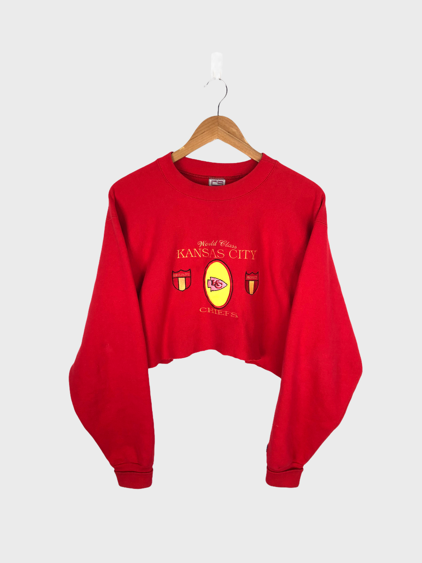Kansas Chiefs Embroidered Cropped Vintage Sweatshirt Size 12