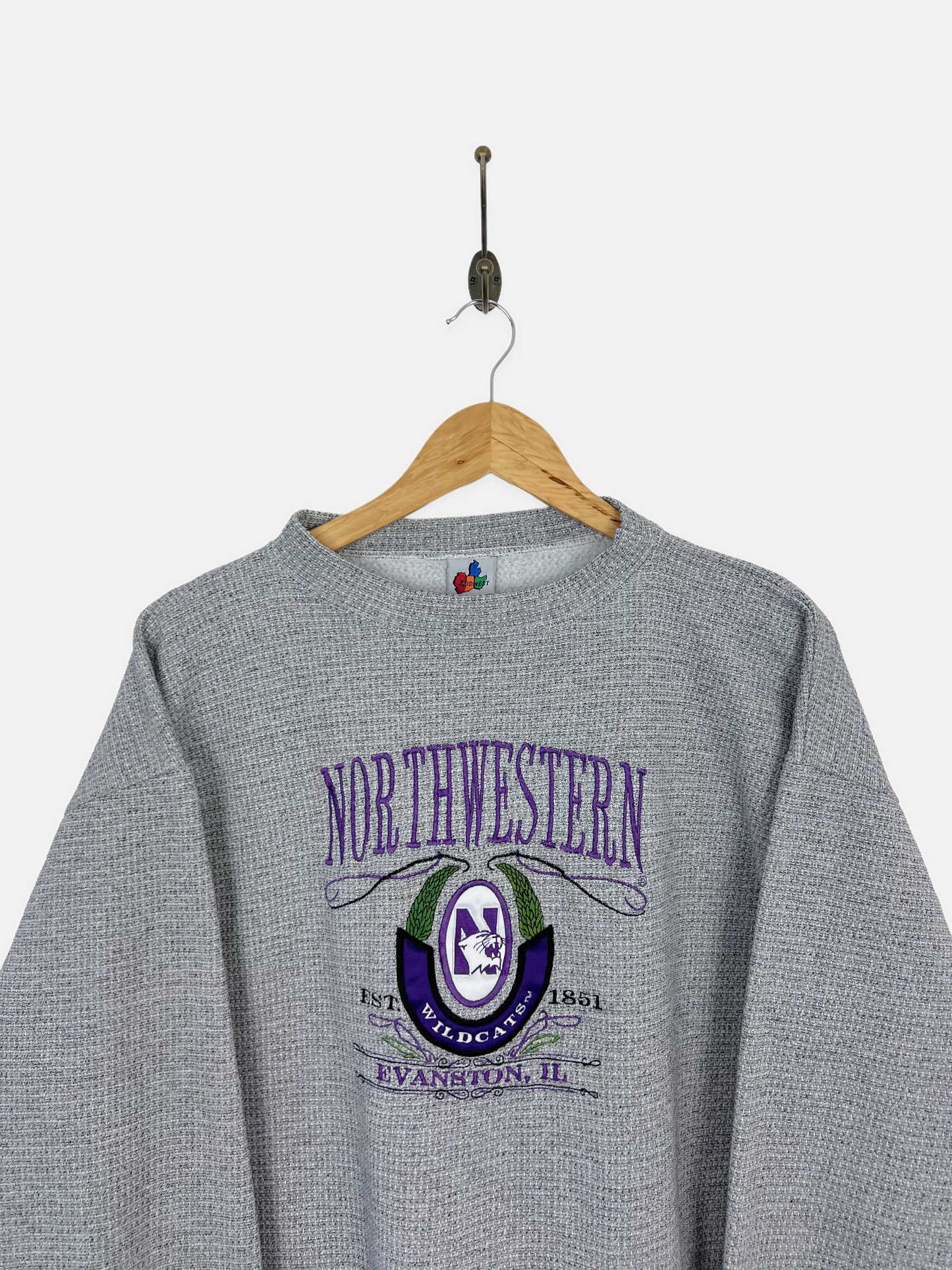 90's Northwestern Wildcats Embroidered Vintage Sweatshirt Size 12