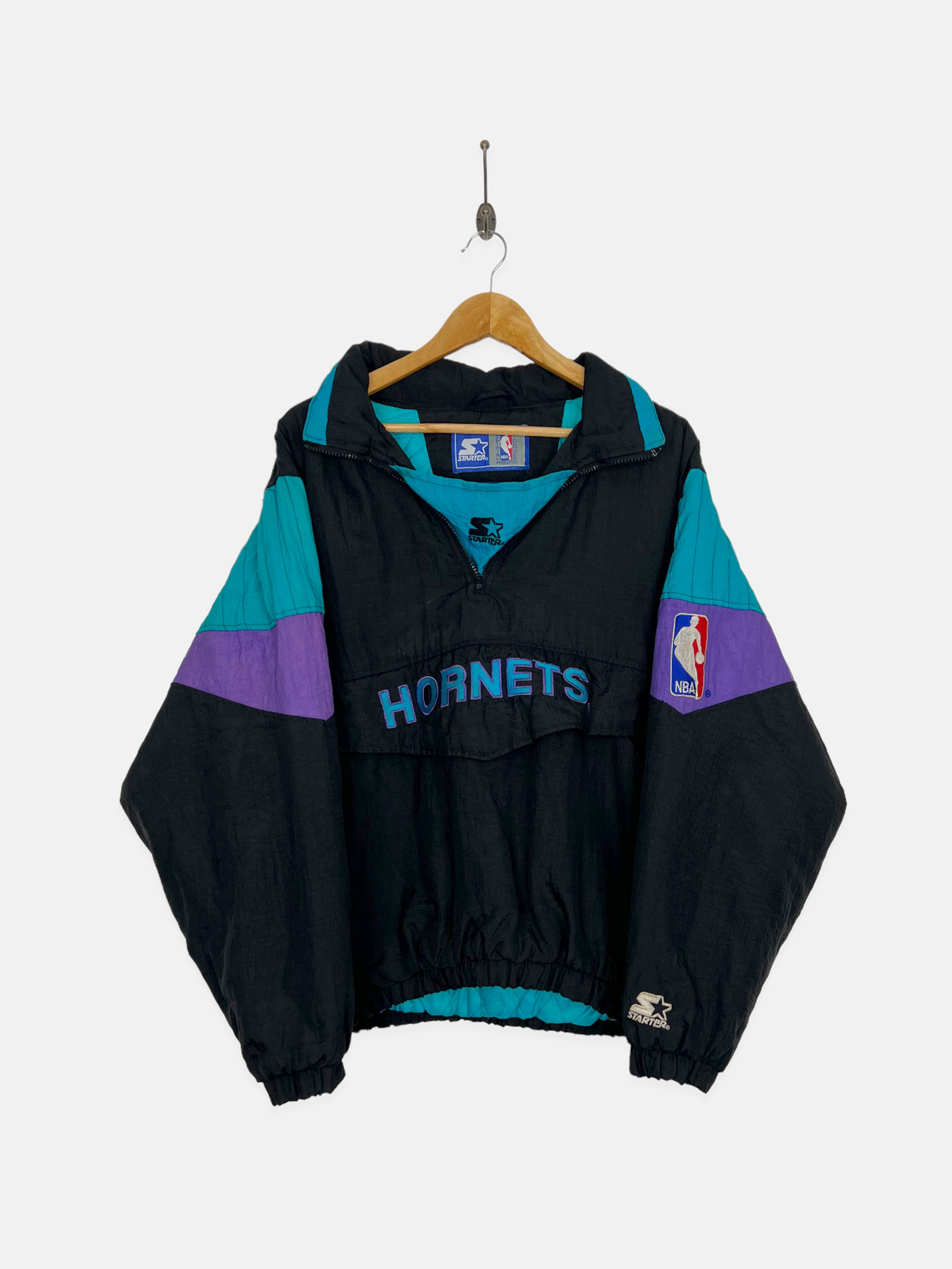 90's Charlotte Hornets NBA Starter Embroidered Vintage Puffer Jacket Size 14