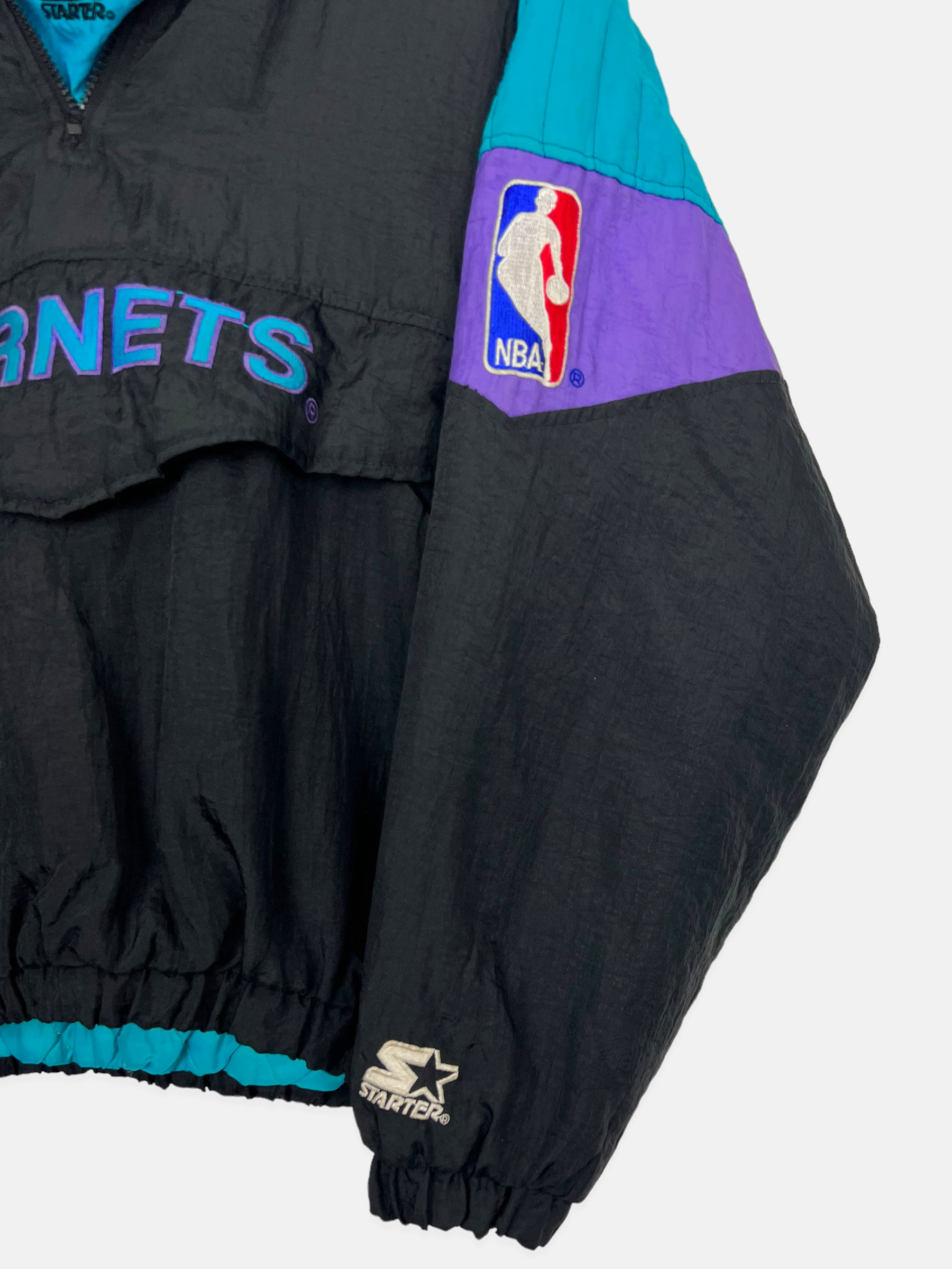 Black charlotte discount hornets starter jacket