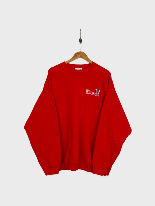 90's Wisconsin Badgers USA Made Embroidered Vintage Sweatshirt Size XL